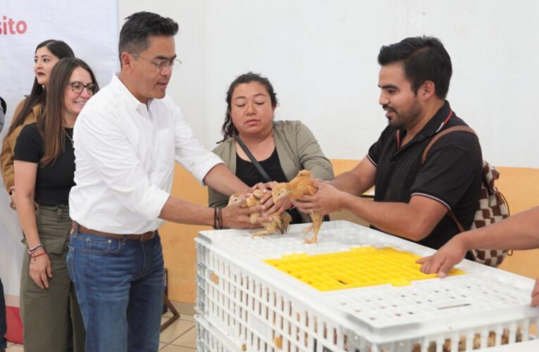 ENTREGAN PAQUETES DEL PROGRAMA AVES PARA EL PUEBLO EN MINERAL DE LA REFORMA
