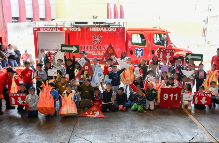 Niñas y niños hidalguenses se convierten en bomberos gracias a curso de verano de la SSPH