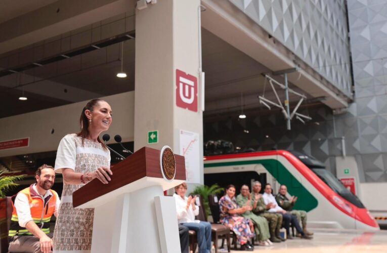CLAUDIA SHEINBAUM INAUGURA EL TREN FELIPE ÁNGELES, BUENAVISTA-AIFA