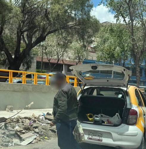 DETENIDO Y SANCIONADO TAXISTA POR TIRAR BASURA EN PACHUCA