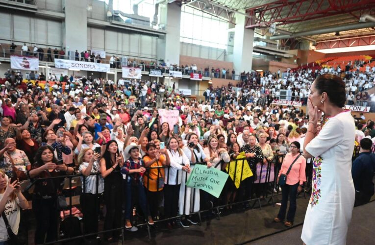 CLAUDIA SHEINBAUM ENTREGA PENSIÓN MUJERES BIENESTAR QUE BENEFICIA A 3 MILLONES DE MEXICANAS Y EN SONORA A 70 MIL BENEFICIARIAS