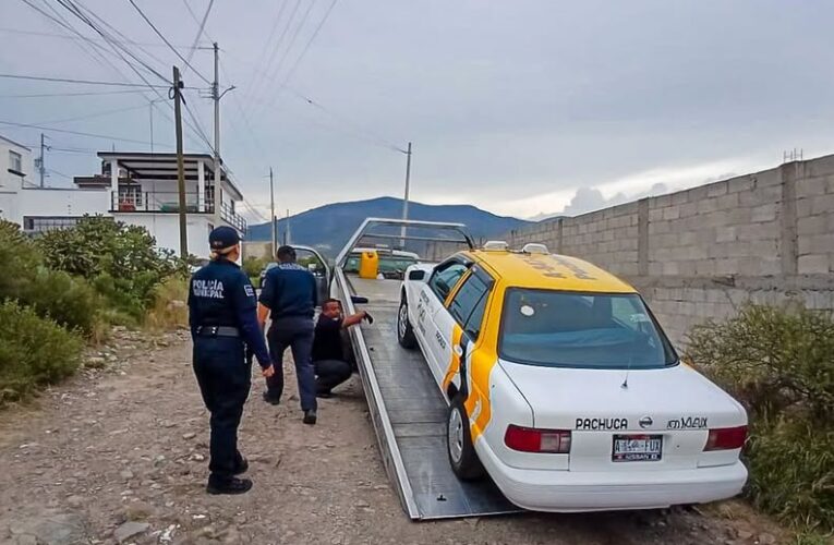 Localiza Policía de Pachuca taxi con reporte de robo en Campo de Tiro