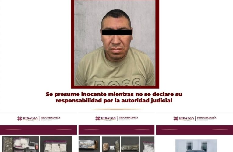 Detuvieron en Tlaxcoapan a un hombre en posesión de estupefacientes y cartuchos de arma de fuego