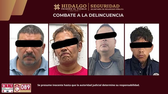 Con operativos simultáneos, SSPH asegura a cuatro sujetos por narcomenudeo y robo en Hidalgo