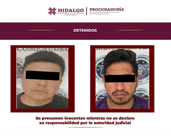 Dos personas detenidas, drogas, armas de fuego y cartuchos útiles asegurados durante cateo de la PGJEH en Pachuca