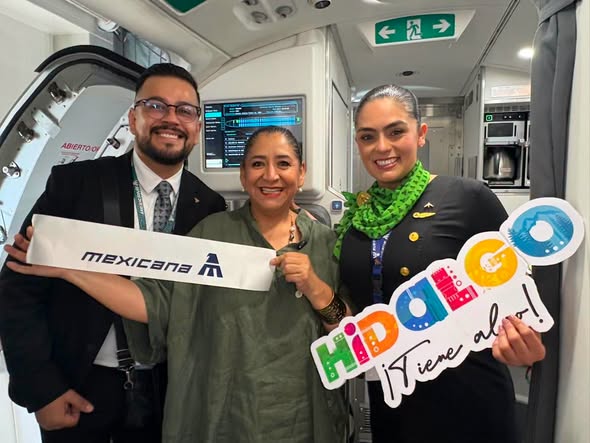 Hidalgo fortalece la atracción de turistas con la apertura de la ruta aérea AIFA–Chihuahua de Mexicana