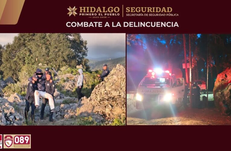 Policía Estatal rescata a dos personas extraviadas en Mineral del Chico