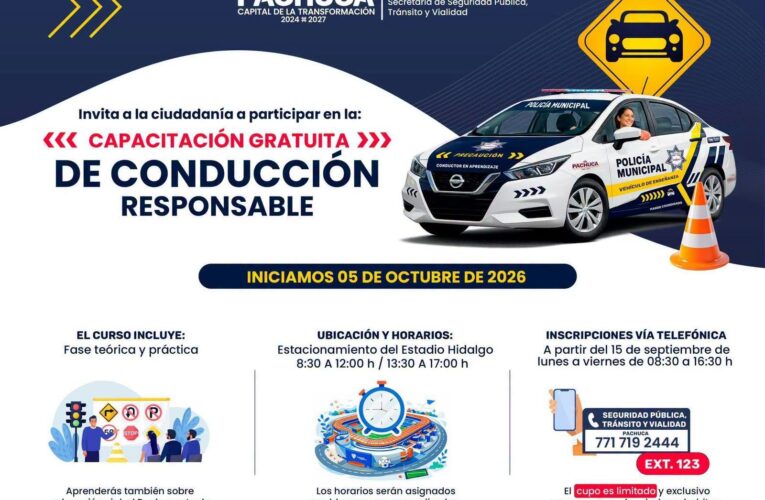 Abre Pachuca capacitación gratuita de conducción responsable