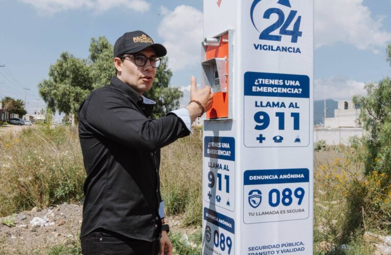 Nuevas cámaras de videovigilancia en La Loma, Pachuca; Jorge Reyes supervisa su funcionamiento